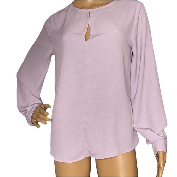 H&M Women's Bishop Sleeve Slit detail Blouse in Lilac Size 4‎ - Picture 3 of 10